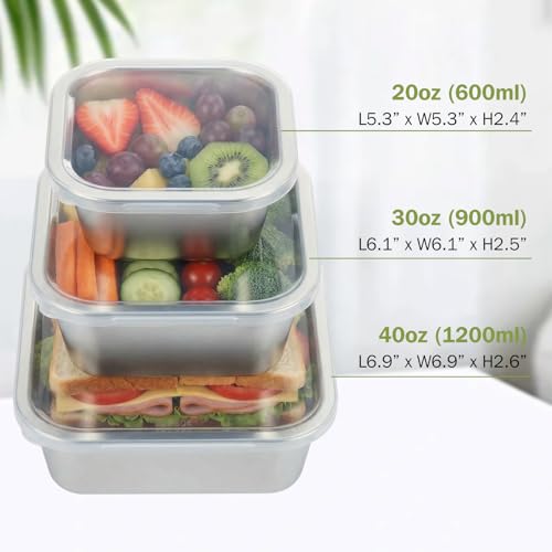 6 Pcs 304 Stainless Steel Food Storage Containers with Lids - Image 4