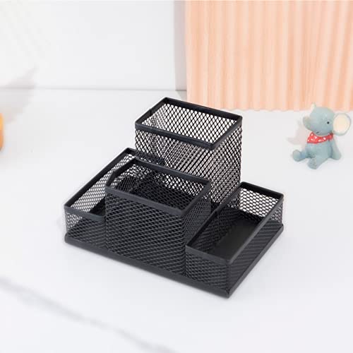 Desk Organizer Desktop Mesh Pen Pencil Holder Caddy with 4 - Image 6