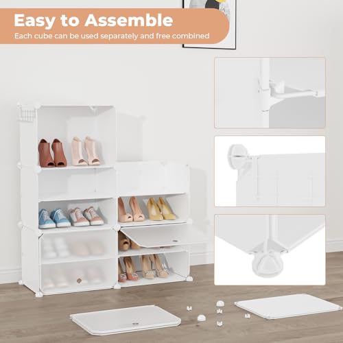 Shoe Rack 10 Tier Shoe Storage Cabinet with Door 20 Pair - Image 7