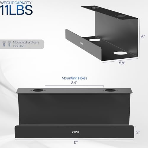 VIVO Black 17 inch Extra Deep Cable Management Tray, DESK-AC16-1C - Image 4