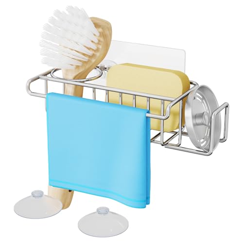 HapiRm 4 in 1 Sink Caddy Sponge Holder, SUS304 Stainless Steel - Image 2