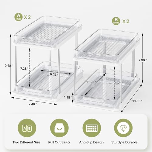 Delamu 2-Tier Bathroom Under Sink Organizers and Sto | Under Sink Stor - Image 3