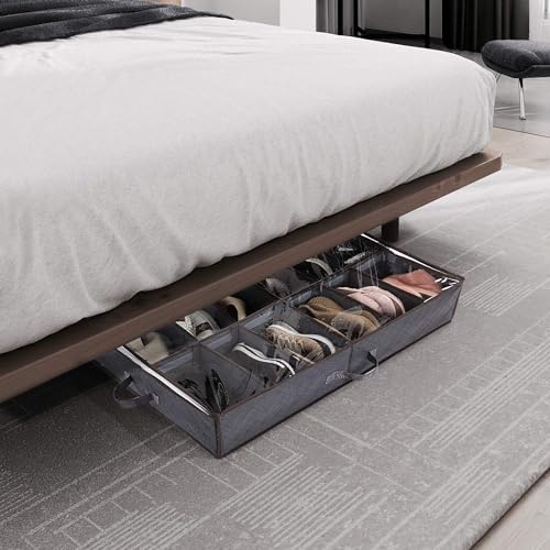 Set of 2, Under Bed Shoe Storage Organizer, Gray - Image 7