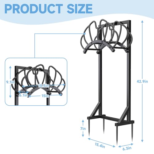 Garden Hose Holder for Outside, Heavy Duty Hose Reel Freestanding - Image 4
