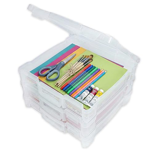 ArtBin 12 x 12 Craft Organizer with Handle, 3 Pack, Clear - Image 2