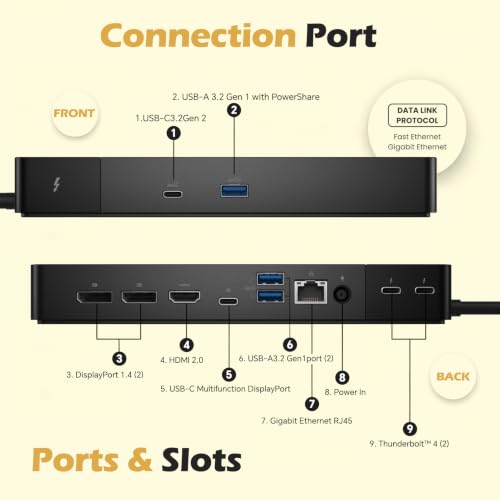 WD22TB4 Dell Thunderbolt 4 Dock, 180W - 40Gbps - Image 4