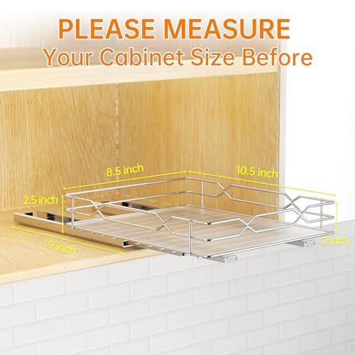 Pull Out Spice Rack Organizer for Cabinet, Chrome - Image 4