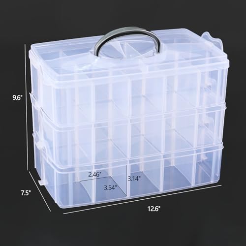 Plastic Storage Container Box with 30 Adjustable Compartments - Image 4