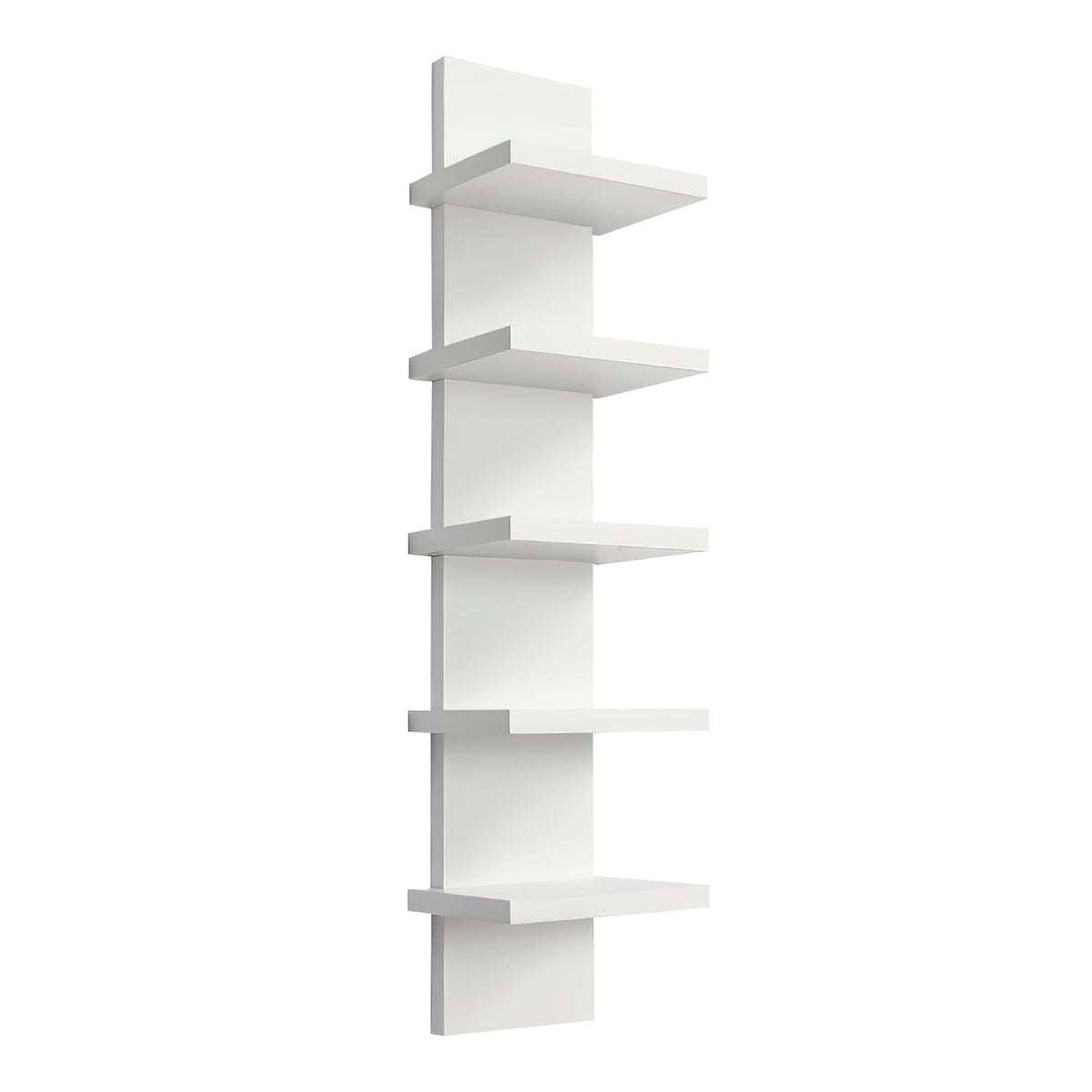 YEXEXINM 5 Tier Wall Shelf Unit - Narrow Smooth Laminate Finish - Image 1