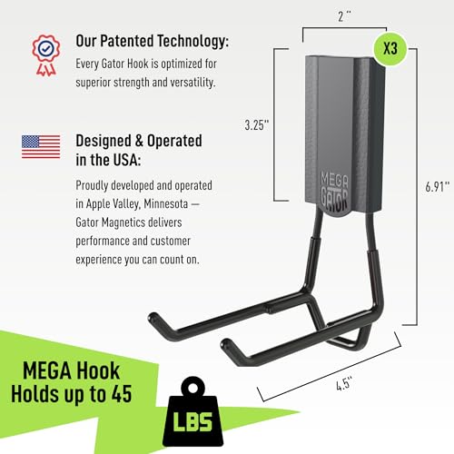 GATOR MAGNETICS MEGA 4.5 in Open Hooks, 45 lb Magnetic Hooks – 3 - Image 3