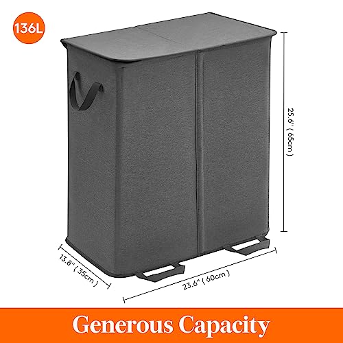Lifewit Double Laundry Hamper with Lid, Removable Laundry Bags - Image 4