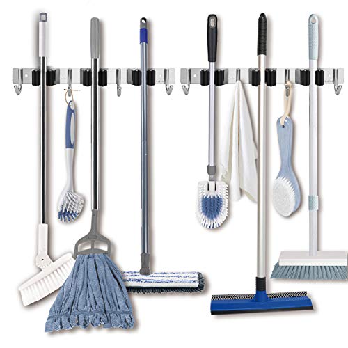 Broom Hanger Wall Mounted, 2PCS Mop and Broom Holder Wall - Image 2