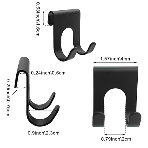 6 PACK Black Shower Caddy, Space Aluminum Towel Hooks - Image 3