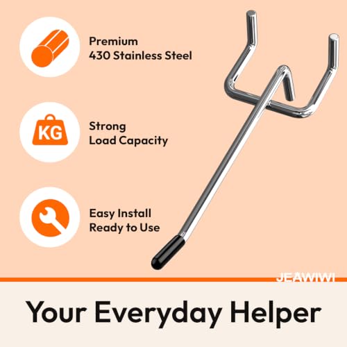 50 Pcs Metal Pegboard Hooks, 8 Inch, Fit 1/8 in Peg Board - Image 5