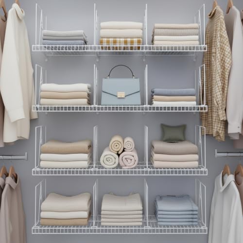 Wire Shelf Dividers, White, 12" Deep, 12" Height, 8 Pack - Image 6