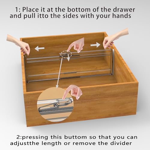 8 Pack 6" Adjustable Drawer Dividers, Expandable 12-20" - Image 4
