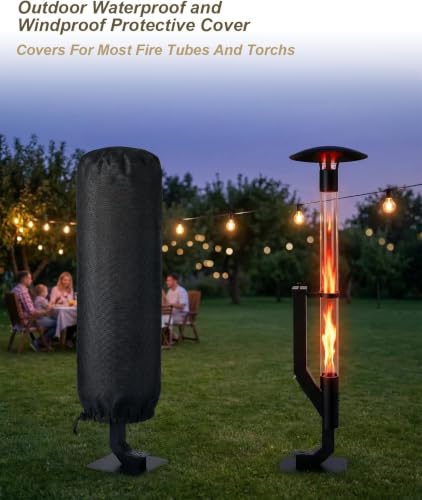Deosk 15"D X 60"H Outdoor Fire Pit Cover Waterproof Windproof - Image 6