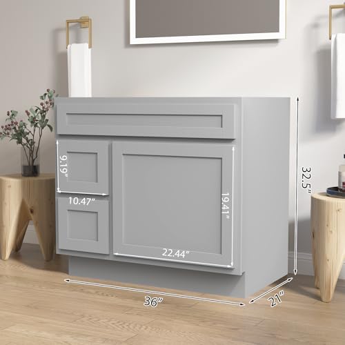 Vanity Art 36 Inch Single Bathroom Vanity Base Only Cabinet - Image 3