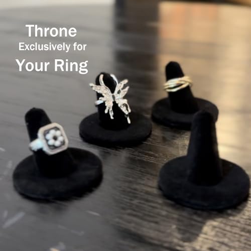 Black Velvet Ring Display Stand, 10PCS Ring Holder and Organizer - Image 3