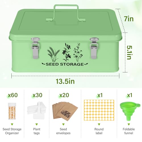 Seed Storage Box Organizer - Metal Garden Seed Storage - Image 4