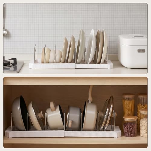 2 Pack Expandable Pot and Pan Organizer Rack for Kitchen Cabinet - Image 6