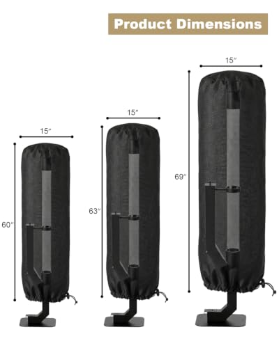 Deosk 15"D X 60"H Outdoor Fire Pit Cover Waterproof Windproof - Image 3