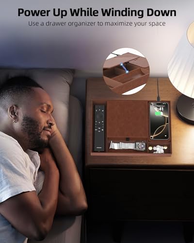 Leather Valet Tray with Wireless Charging Pad - Luxury EDC - Image 5