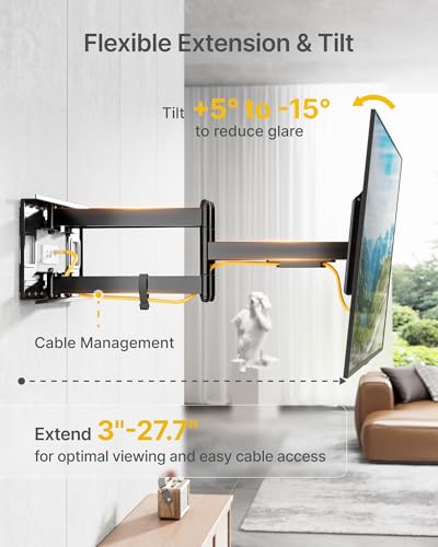 monTEK Heavy Duty Full Motion TV Wall Mount for 60-120 Inch Extra - Image 5