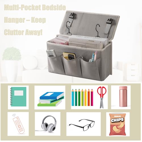 Bedside Caddy/Bedside Storage Organizer Hanging Bag with Three - Image 7