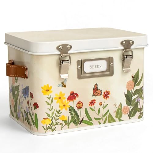 Wildflower Botanicals Tin Seed Organizer Storage Box - Image 2