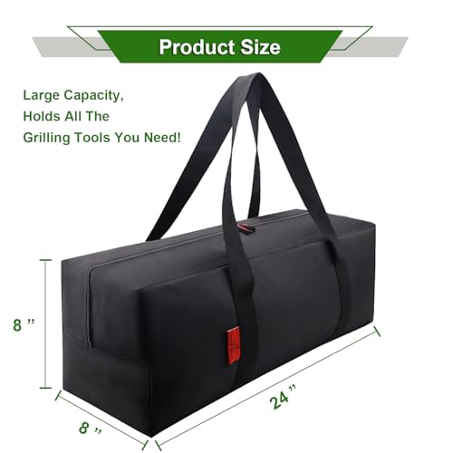 24" Grill Tool Organizer, BBQ Tool Storage Bag Heavy Duty - Image 4