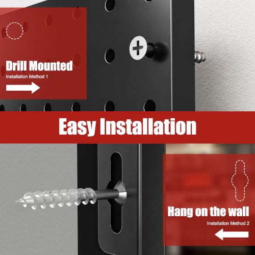Peg Board, 4 Pack 16x12 Black Pegboard Organizer with 50 Hooks - Image 7