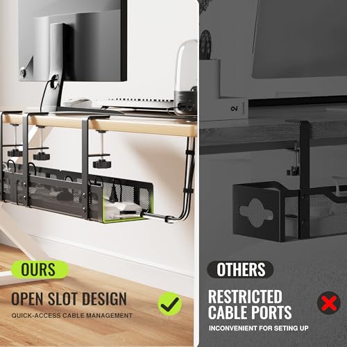 [Upgraded] 2 Pack Cable Management Under Desk Tray, Xpatee - Image 3
