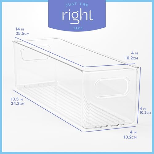 Plastic Food Storage 2 Pack Clear Container Bin with Handles - Image 4