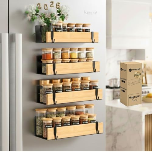 (4 Pack) Magnetic Spice Storage Rack Organizer | Kitchen Organization - Image 2