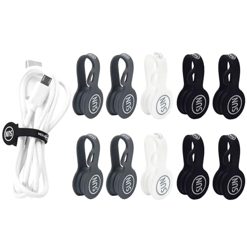 SUNFICON 10 Pack Earbuds Cords Organizers Magnetic Cable Clips - Image 2
