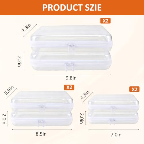 6 Pack Clear Hard Shell Zipper Case, Purse & Diaper Bag Organizer - Image 7