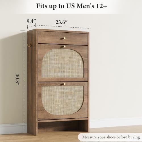 Shoe Storage Cabinet for Entryway, Slim Shoe Rack with 2 - Image 3