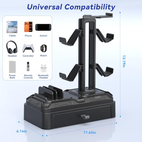 KDD Headphone Stand with Drawer - Rotatable Headset & Detachable - Image 3