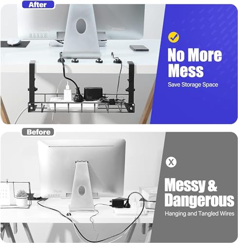Under Desk Cable Management Tray, Xpatee Upgraded Wire - Image 4