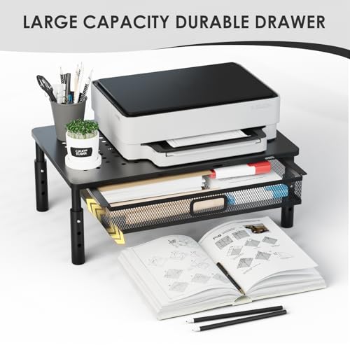 Desktop Printer Stand with Drawer,Desk Organizer for Home Office - Image 3