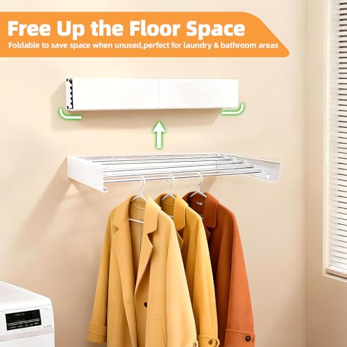 Wall Mount Clothes Drying Rack 32", 50lbs Capacity - Image 5