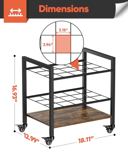 Blueprint Storage Rack Cart, 15 Slots Metal Rolling File - Image 3