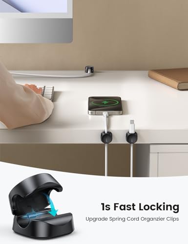 Lamicall 6Pack Cord Organizer, [1s Lock] Spring Cable Holder - Image 3