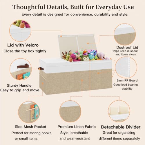 150L Extra Large Toy Storage Box with Lid for Boys Girls - Image 8