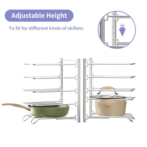JAQ Pots and Pans Organizer, 13.18 inch Heavy Duty Pot Lids Rack - Image 7