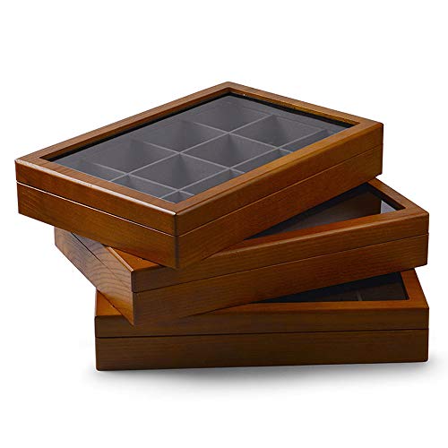 Oirlv 12 Grids Vintage Solid Wood Jewelry Box Microf | Jewelry Organiz - Image 5