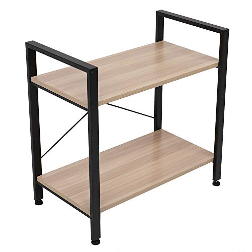 2 Tier Bookcase,Modern Narrow Book Shelf and Book Case - Image 5