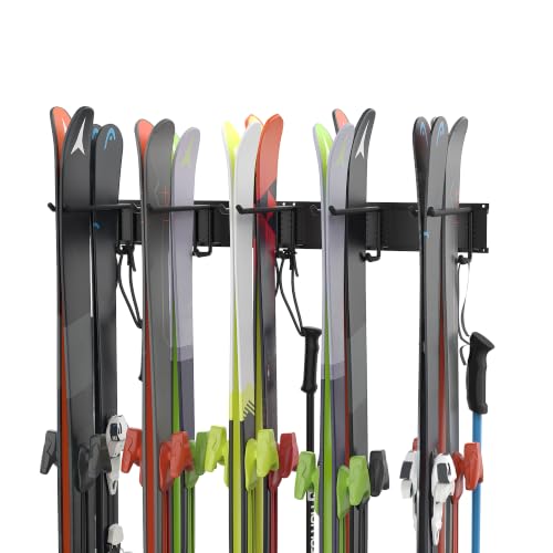 Ski Rack, Wall Mounted Ski Storage Rack, Garage Skis Holder - Image 2