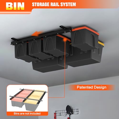 TORACK Garage Ceiling Bin Storage Rack, Overhead Tote | Garage Storage - Image 4